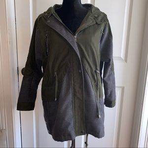 Green & Grey ASOS Petite Winter Coat w/ Hood Sz 0